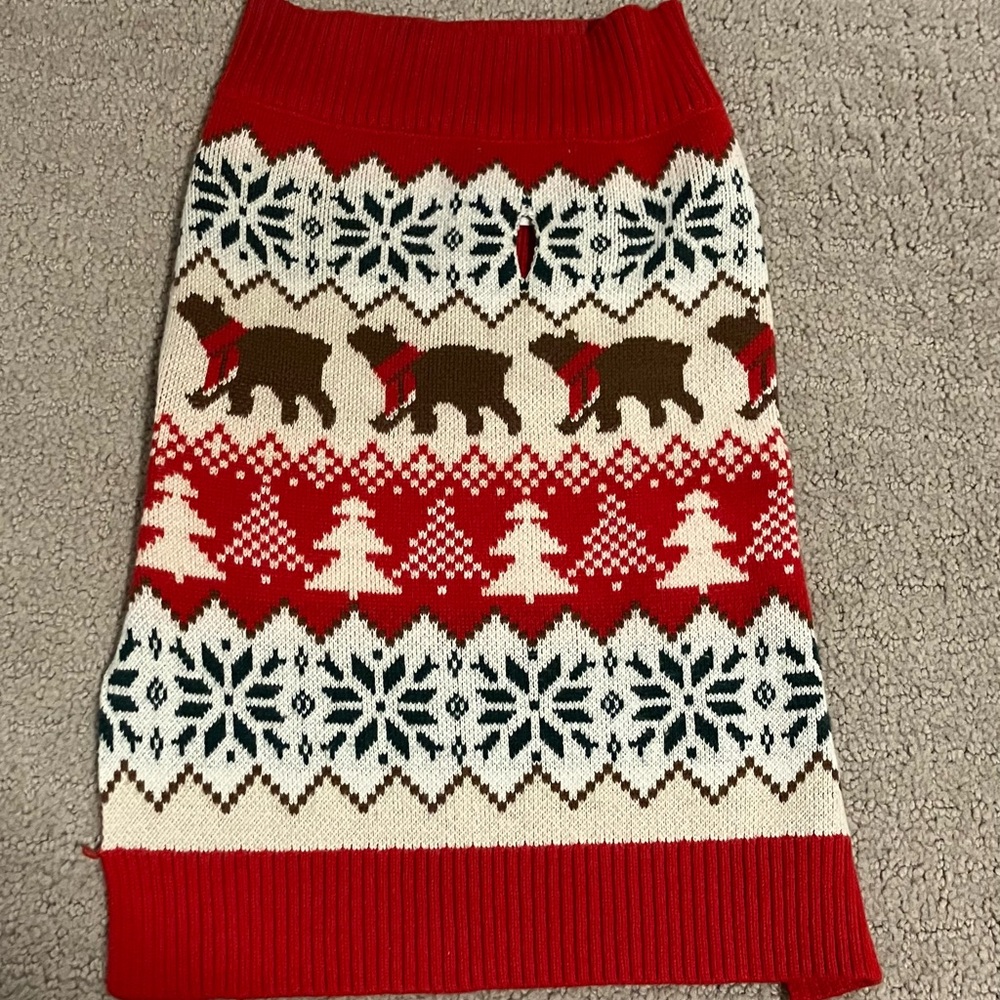 Christmas Bears Knit Dog Sweater
